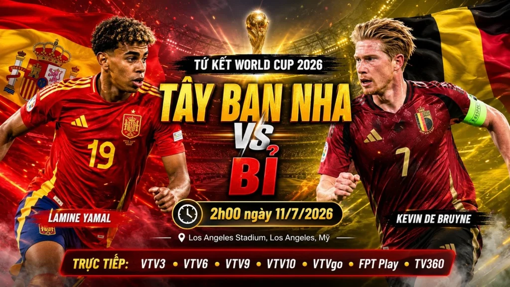 OK9 - Tây Ban Nha vs Bỉ: Phân tích tứ kết World Cup 2026